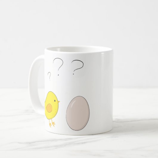 Das Huhn oder das Ei Niedlich Osterfest Cartoon Fu Kaffeetasse (Vorderseite Links)