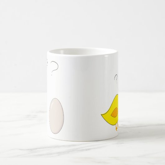 Das Huhn oder das Ei Niedlich Osterfest Cartoon Fu Kaffeetasse (Mittel)