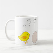 Das Huhn oder das Ei Niedlich Osterfest Cartoon Fu Kaffeetasse (Links)