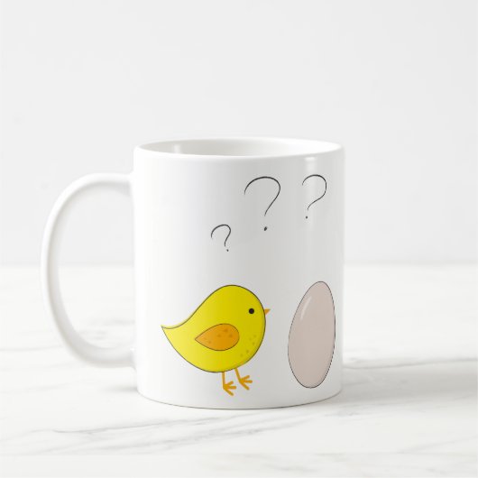 Das Huhn oder das Ei Niedlich Osterfest Cartoon Fu Kaffeetasse (Links)