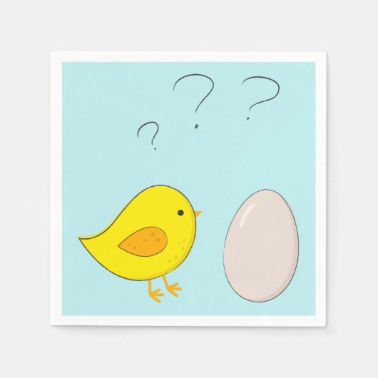 Das Huhn oder das Ei Niedlich Osterfest Cartoon Fu Serviette (Vorderseite)