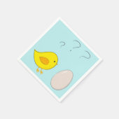 Das Huhn oder das Ei Niedlich Osterfest Cartoon Fu Serviette (Ecke)