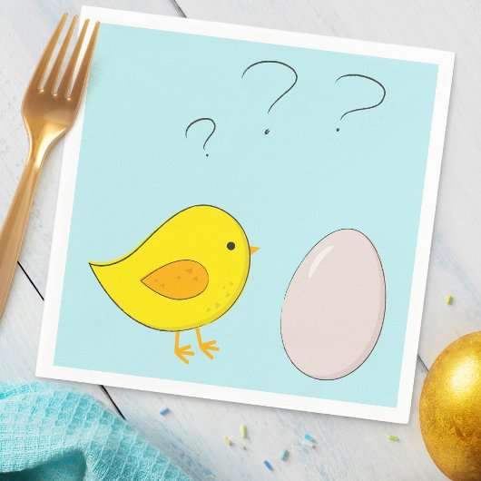 Das Huhn oder das Ei Niedlich Osterfest Cartoon Fu Serviette