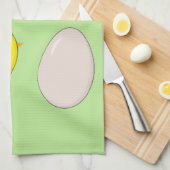 Das Huhn oder das Ei niedlich Osterfest Cartoon Küchentuch (Viertel Falte)