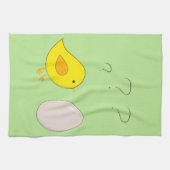 Das Huhn oder das Ei niedlich Osterfest Cartoon Küchentuch (Horizontal)