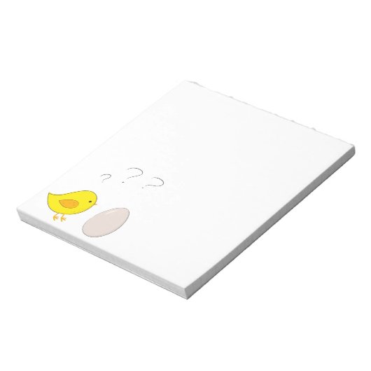 Das Huhn oder das Ei niedlich Osterfest Cartoon Notizblock (Rotiert)