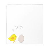 Das Huhn oder das Ei niedlich Osterfest Cartoon Notizblock (Vorderseite)