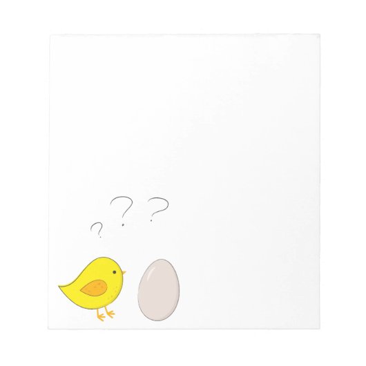 Das Huhn oder das Ei niedlich Osterfest Cartoon Notizblock (Vorderseite)