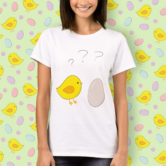 Das Huhn oder das Ei Niedlichen Cartoon Ostern T-Shirt