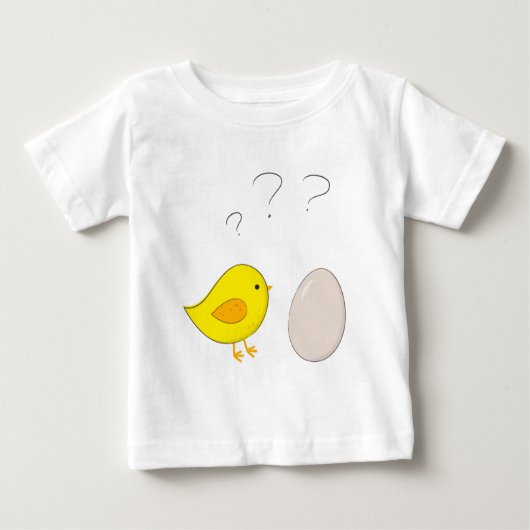 Das Huhn oder das Ei niedlicher Cartoon für Ostern Baby T-shirt (Vorderseite)