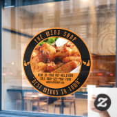 Das Huhn Wing Restaurant Große Front individuell g Fensteraufkleber (Café-Fenster)