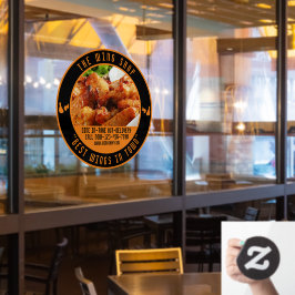 Das Huhn Wing Restaurant Große Front individuell g Fensteraufkleber
