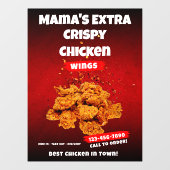 Das Huhn Wing Restaurant Große Front individuell g Fensteraufkleber (Blatt)