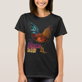Das Hühnchen Daddy Retro Colour Chicken Poultry An T-Shirt