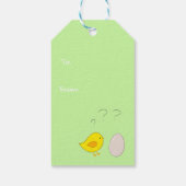 Das Hühnchen oder der Ei Osterfest Cartoon Niedlic Geschenkanhänger (Rückseite)