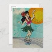 Das Hula-Mädchen Feiertagspostkarte (Vorne/Hinten)