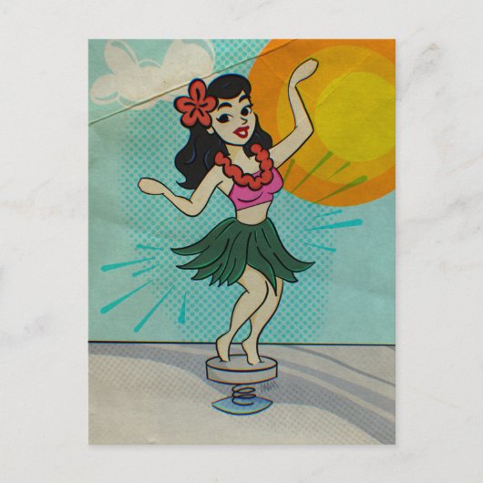 Das Hula-Mädchen Feiertagspostkarte (Vorderseite)