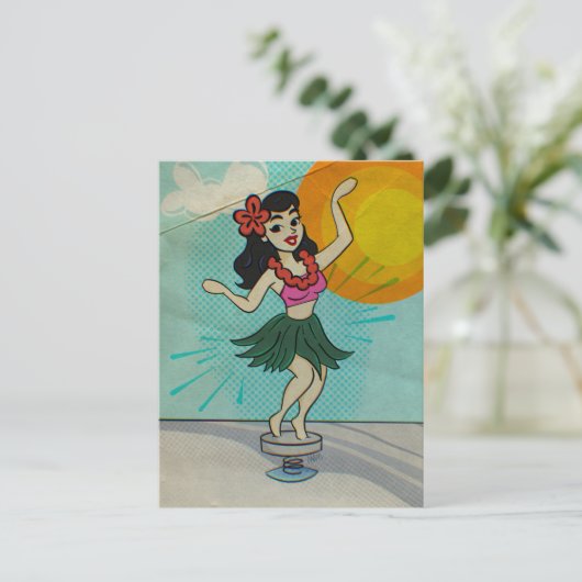 Das Hula-Mädchen Feiertagspostkarte (Stehend Vorderseite)
