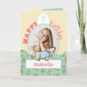 Das Hund Life Green Yellow Birthday Foto Karte (Vorderseite)