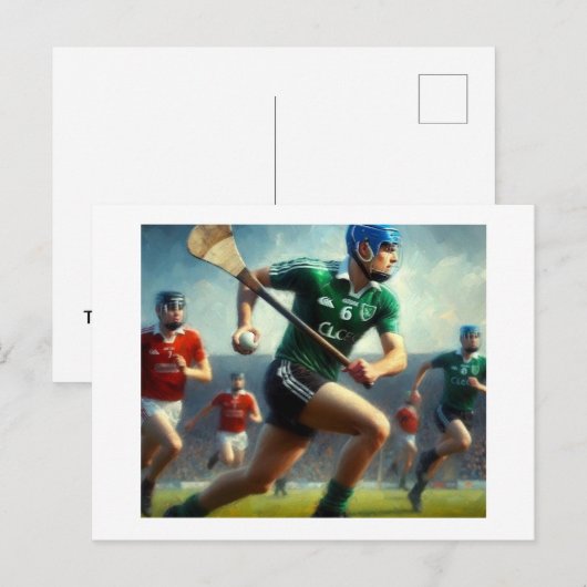 Das Hurling Match Postkarte (Vorne/Hinten)