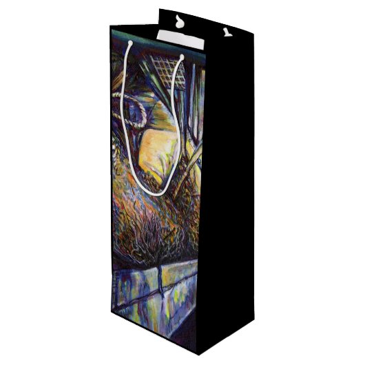 Das Hurling-Schicksal des Lebens Geschenktüte Für Weinflaschen (Rückseite Schrägansicht)