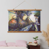 Das Hurling-Schicksal des Lebens Wandteppich Mit Holzrahmen (Schlafzimmer)