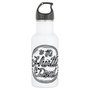 Das Hustle ist echt Vintage-Tätowierstil-Zitat Trinkflasche