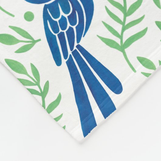 Das Hyazinthemacaw-Muster Fleecedecke (Ecke)