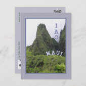 DAS IAO-TAL VON GRÜNEN UND LUSH MAUI POSTKARTE (Vorne/Hinten)