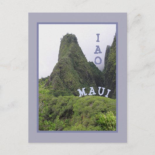 DAS IAO-TAL VON GRÜNEN UND LUSH MAUI POSTKARTE (Vorderseite)