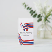 Das ikonenhafte! Roter weißer blauer politischer Visitenkarte (Stehend Vorderseite)