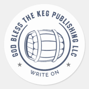 Das ikonische Logo Gottes segne das Keg Publishing Runder Aufkleber