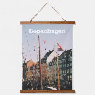 Das ikonische Nyhavn, Kopenhagen, Dänemark Wandteppich Mit Holzrahmen