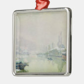 Das Ile Lacroix unter Schnee, 1893 Silbernes Ornament (Links)