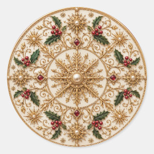 Das Imperiale Winter-Mandala Runder Aufkleber