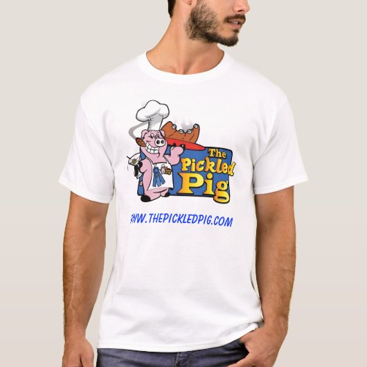 Das in Essig eingelegtes Schwein-grundlegende Weiß T-Shirt (Vorderseite)