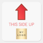 Das in roter Farbe gehaltene Firmenlogo Quadratischer Aufkleber (Vorderseite)