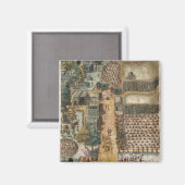 Das indische Dorf Secoton, c.1570-80 Magnet (Vorderseite/Rückseite)