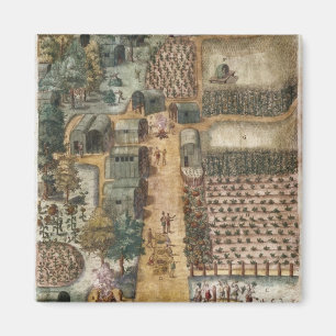 Das indische Dorf von Secoton, c.1570-80 Magnet