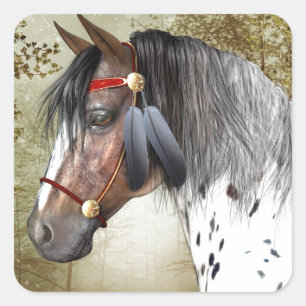 Das indische Pony Quadratischer Aufkleber