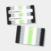 Das individuell anpassbare ZigZag Boho Agender Pri Ausweis (Vorder- & Rückseite)
