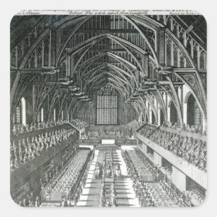 Das Innere der Westminster Hall Quadratischer Aufkleber