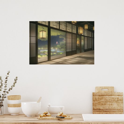 Das Innere eines gemütlichen Hauses Poster (Küche)