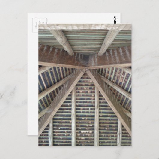 Das Innere eines Holzdaches Postkarte (Vorne/Hinten)