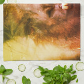 Das intensive Schwarze Lama-Gesicht ist Abstrakt N Geschirrtuch (Gefaltet)