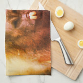 Das intensive Schwarze Lama-Gesicht ist Abstrakt N Geschirrtuch (Viertel Falte)