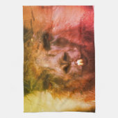 Das intensive Schwarze Lama-Gesicht ist Abstrakt N Geschirrtuch (Vertikal)