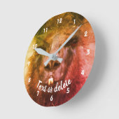 Das intensive Schwarze Lama-Gesicht ist Abstrakt N Runde Wanduhr (Winkel)