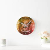 Das intensive Schwarze Lama-Gesicht ist Abstrakt N Runde Wanduhr (Zuhause)