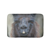 Das intensive Schwarze Lama-Gesicht Nah Badematte (Vorderseite)